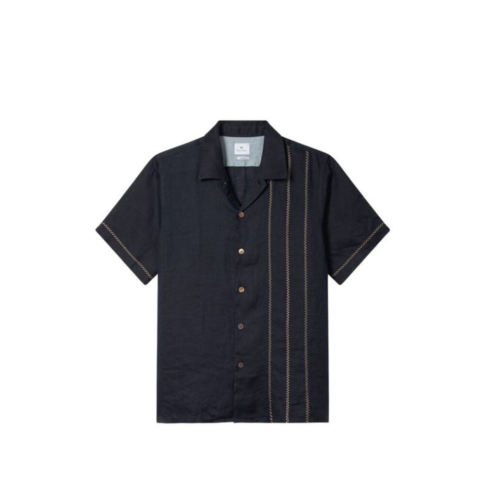 Ps Paul Smith Men Linen Embroidered Shirt